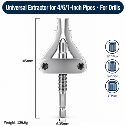 Drill-Powered Pipe & Thread Removal Tool