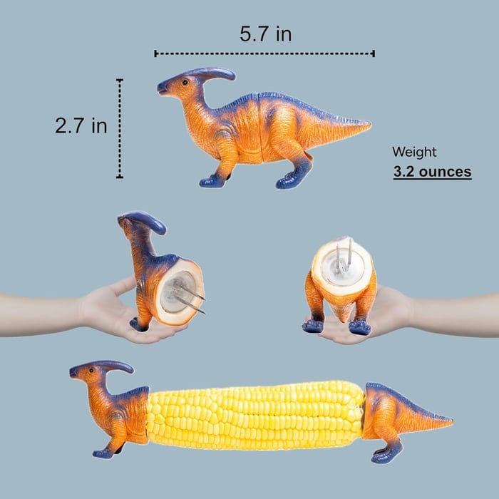 🌽🦖 Dinosaur Corn Holders – Cute Novelty Corn on the Cob Holders for BBQ & Summer Parties