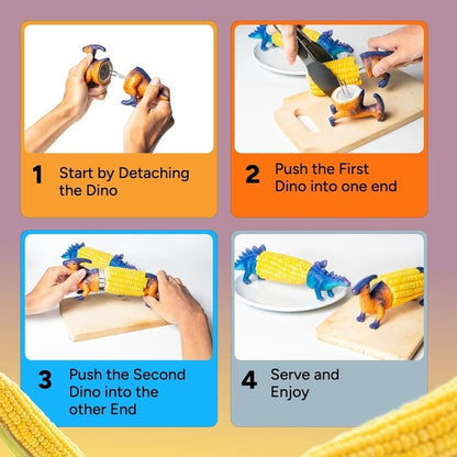 🌽🦖 Dinosaur Corn Holders – Cute Novelty Corn on the Cob Holders for BBQ & Summer Parties