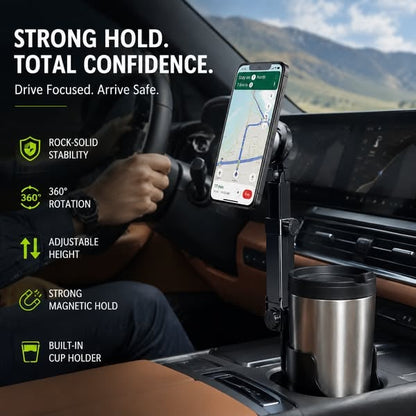 ⭐2026 New Arrival💥HOT SALE🥳🧲Car Cup Holder Phone Mount – 360° Adjustable, Strong N52 Magnet, One-Hand Operation, Fits All Phones, Stable Magnetic & Clamp Models for Safe Driving