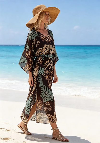 Bohemian V-Neck Loose Dress