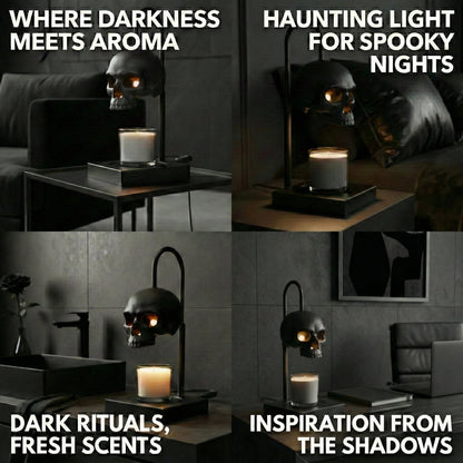 Nomnu Gothic Skull Candle Warmer Lamp | Spooky Halloween Decor & Flame-Free Wax Melter for Home Fragrance 💀🕯️👻