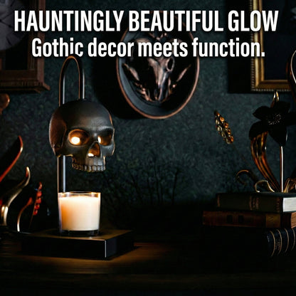 Nomnu Gothic Skull Candle Warmer Lamp | Spooky Halloween Decor & Flame-Free Wax Melter for Home Fragrance 💀🕯️👻