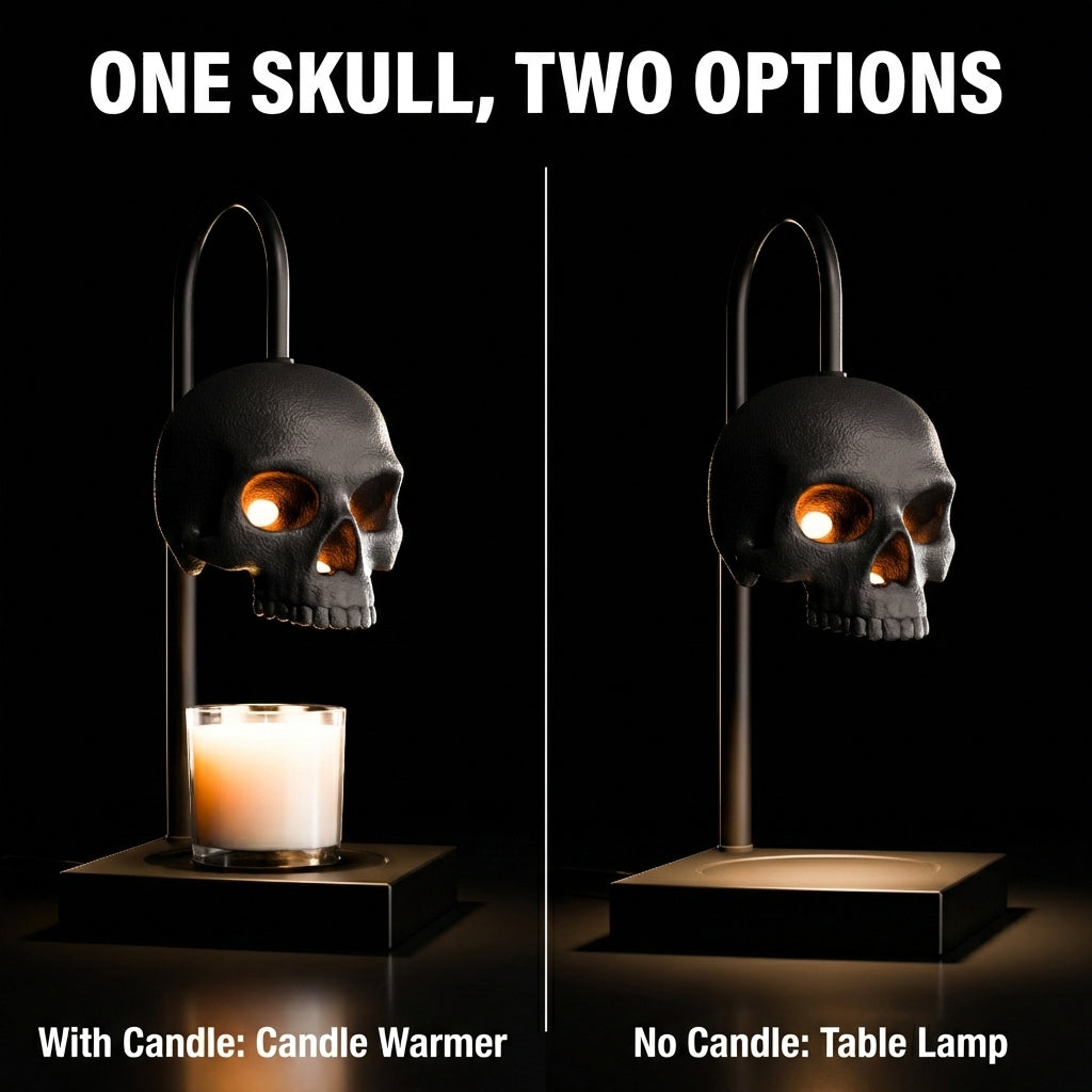 Nomnu Gothic Skull Candle Warmer Lamp | Spooky Halloween Decor & Flame-Free Wax Melter for Home Fragrance 💀🕯️👻