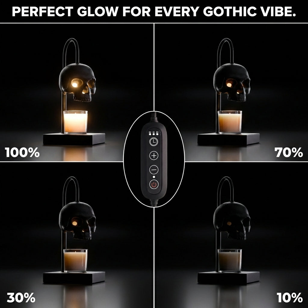 Nomnu Gothic Skull Candle Warmer Lamp | Spooky Halloween Decor & Flame-Free Wax Melter for Home Fragrance 💀🕯️👻