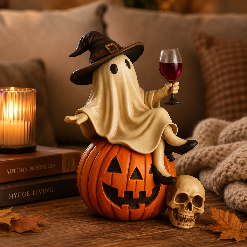 👻 Ghost Character Halloween Decor – Cute Seasonal Tabletop Decoration🍷
