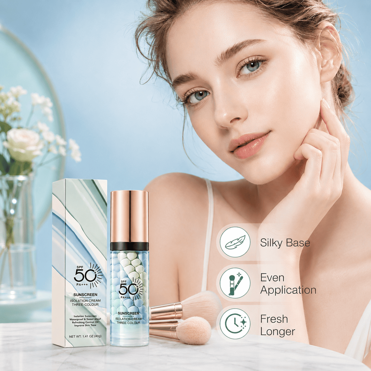 ☀️ SPF 50+ Sunscreen Primer – Glow & Protect ✨