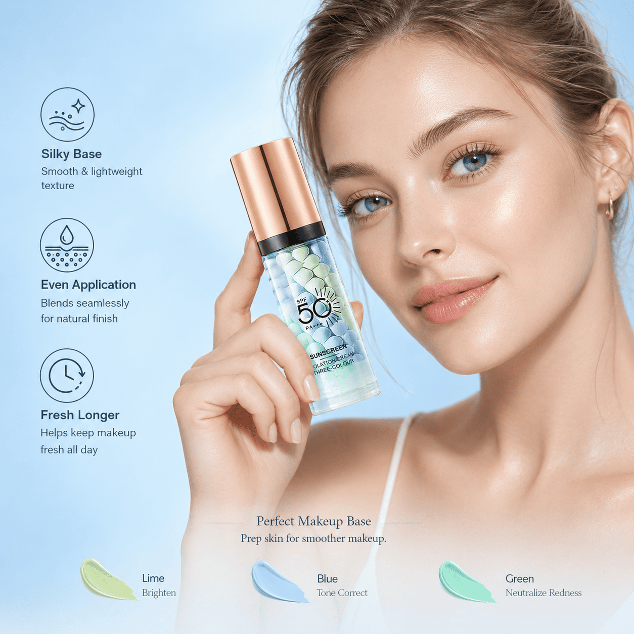 ☀️ SPF 50+ Sunscreen Primer – Glow & Protect ✨