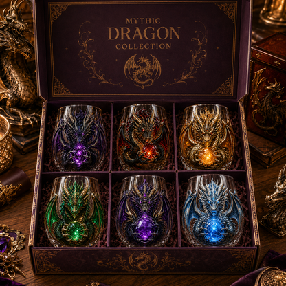 🐉✨ 3D Dragon GlassArt Cup I Luxury Raised FantasyGlassware for Whiskey, HomeBar Decor & Legendary Gifts 🎁
