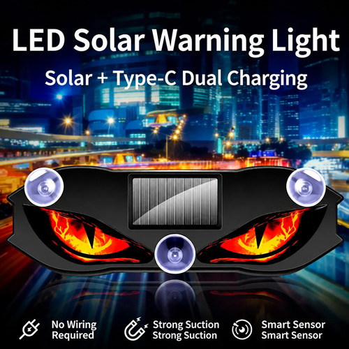 🚗🔆 Solar-Powered LED Car Warning Light – 50% OFF! Solar-powered, weatherproof, automatic activation at dark – for more safety on the roadside. 🔥🛡️