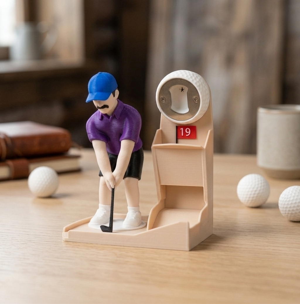 Head Interactive Golf Bottle Opener | Creative Figure Cap Launcher Game for Home Bar & Man Cave Best Gift for Him