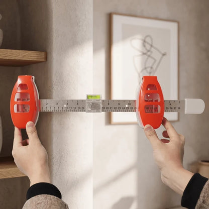 MORTEN – Spirit Level with Measuring Scale for Perfect Picture Hanging – Adjustable Tool for Wall Mounting