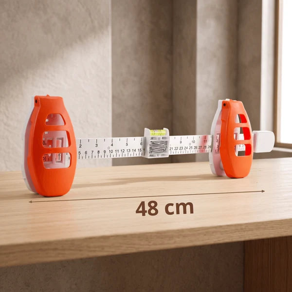 MORTEN – Spirit Level with Measuring Scale for Perfect Picture Hanging – Adjustable Tool for Wall Mounting