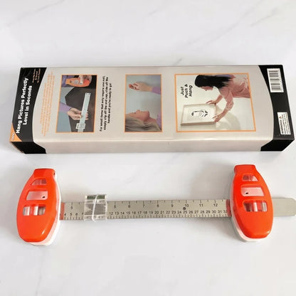 MORTEN – Spirit Level with Measuring Scale for Perfect Picture Hanging – Adjustable Tool for Wall Mounting