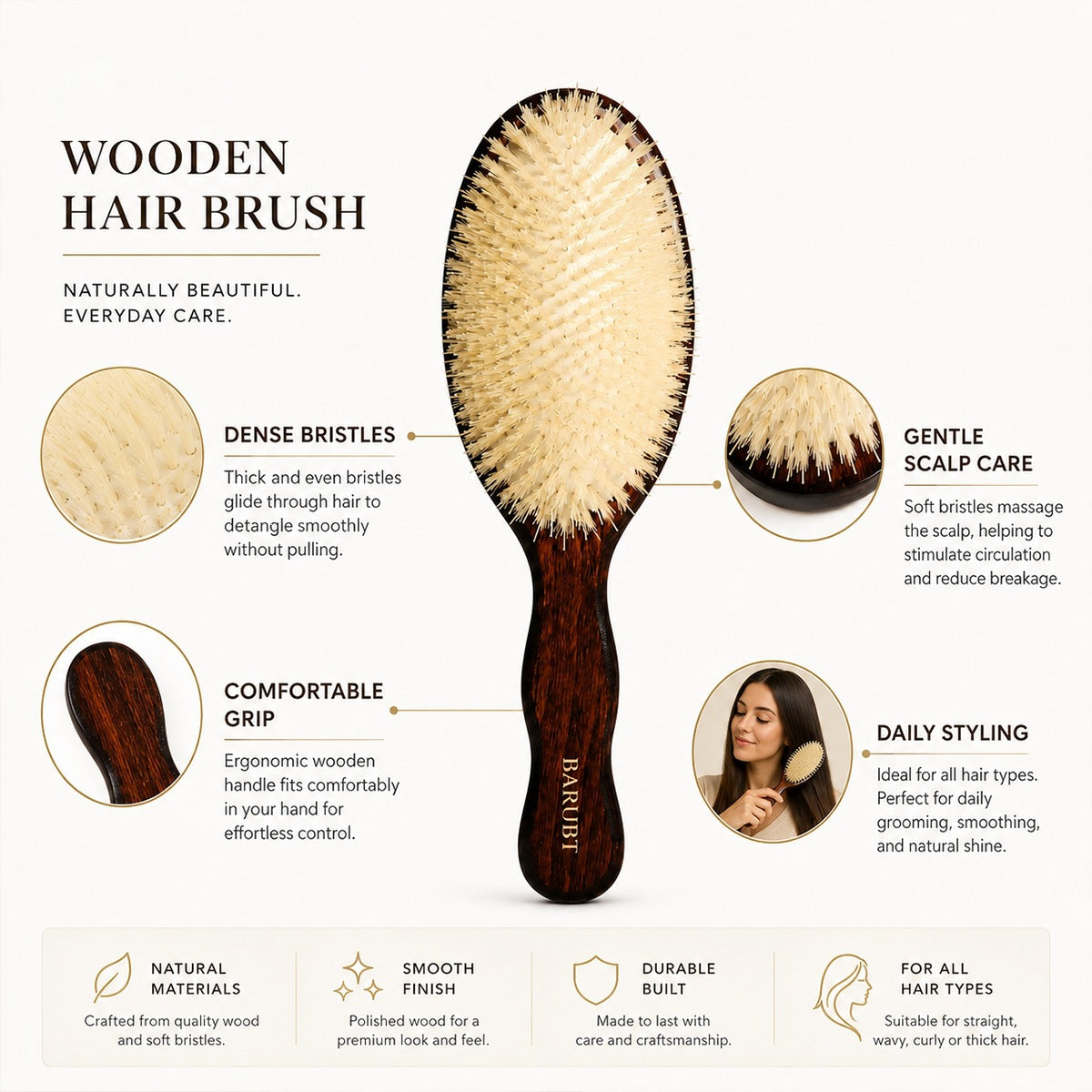 💫 THE MERMAID MINI BRUSH 🌸 Portable Scalp Massage Cushion Comb for All Hair Types