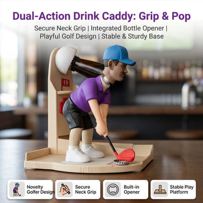 Head Interactive Golf Bottle Opener | Creative Figure Cap Launcher Game for Home Bar & Man Cave Best Gift for Him