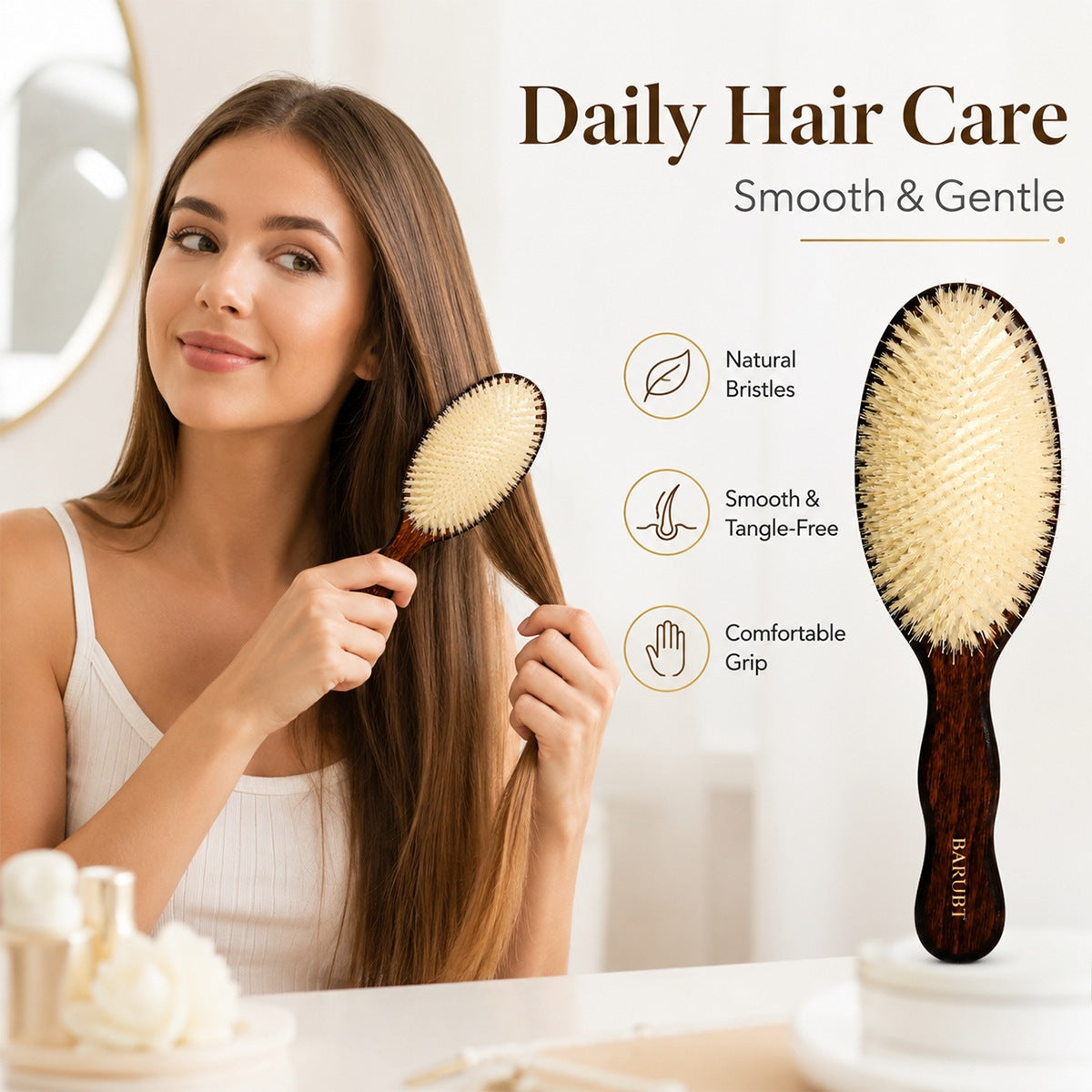 💫 THE MERMAID MINI BRUSH 🌸 Portable Scalp Massage Cushion Comb for All Hair Types