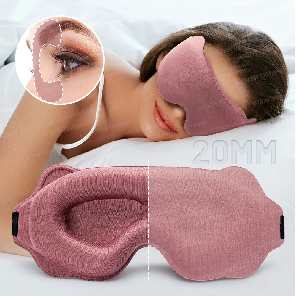 🌙 3D Contoured Sleep Mask for Women & Men | Zero Pressure Memory Foam Eyeshade with 100% Blackout for Travel & Better Sleep ✈️