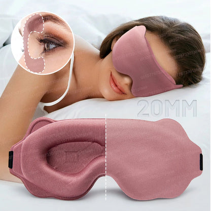 🌙 3D Contoured Sleep Mask for Women & Men | Zero Pressure Memory Foam Eyeshade with 100% Blackout for Travel & Better Sleep ✈️