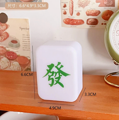 Cute Mahjong LED Night Light 🀄️ Aesthetic Room Decor & Creative Ambient Lamp ✨ Kawaii Silicone Bedside Light, Unique Novelty Gift for Game Lovers 🎁