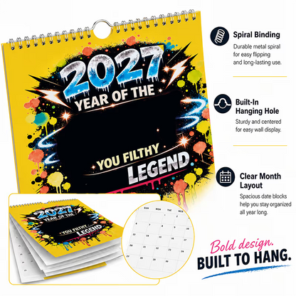 💥Early Bird Sale —🎁2027 Year of the  Wall Calendar – Bold Graffiti Humor Calendar📆🌟