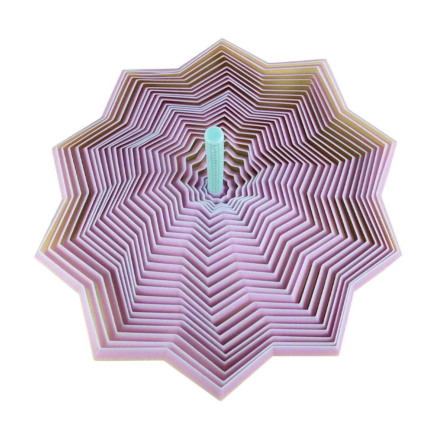 3D Printed Expanded Sensory Fidget Star - Sensory Fidget Star with Handle, Colorful Whirling Spiral Design