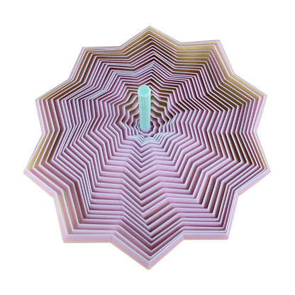 3D Printed Expanded Sensory Fidget Star - Sensory Fidget Star with Handle, Colorful Whirling Spiral Design
