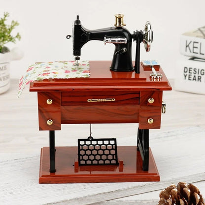 🔥Time Limit Sale 49% OFF - Wood Mini Sewing Machine Music Box