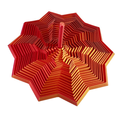 3D Printed Expanded Sensory Fidget Star - Sensory Fidget Star with Handle, Colorful Whirling Spiral Design