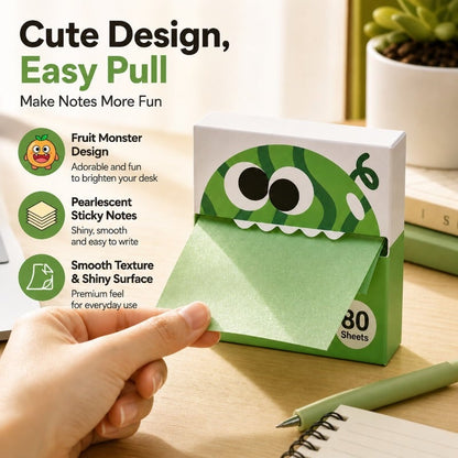 Cute Fruit Monster Pop-Up Sticky Notes