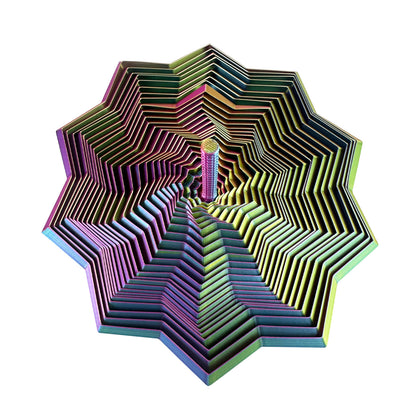 3D Printed Expanded Sensory Fidget Star - Sensory Fidget Star with Handle, Colorful Whirling Spiral Design