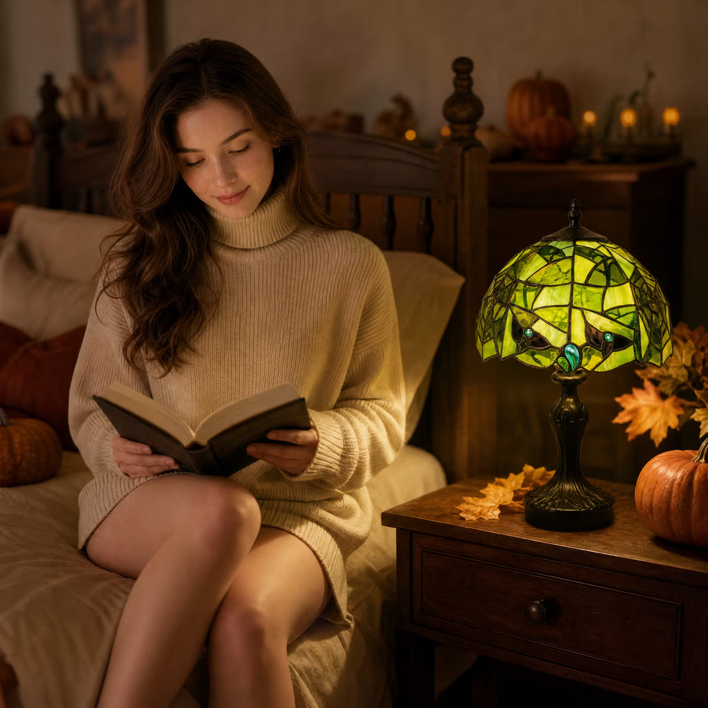 2026 New Halloween Glass Spiderweb Lamp