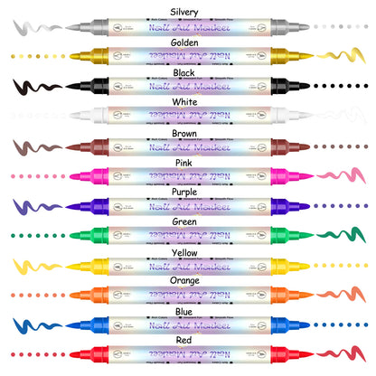 12/24 Colors Nail Art Pens – DIY 3D Markers for Drawing, Dotting & Manicure