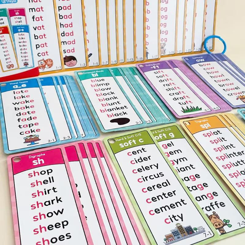 🔥Phonics Word Cards 117 Sound Groups 900+ Rhyming Words Preschool English Discovery Joy