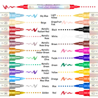 12/24 Colors Nail Art Pens – DIY 3D Markers for Drawing, Dotting & Manicure