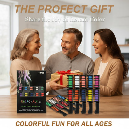✨Instant Washable Hair Chalk Comb Set - Mess-Free Temporary Hair Color for Kids & Parties🎆