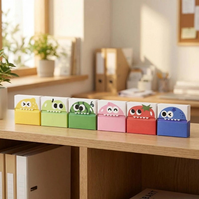 Cute Fruit Monster Pop-Up Sticky Notes