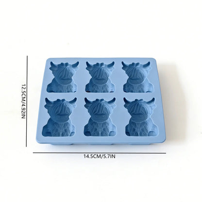 Mini Highland Cow Ice Cube Mold – Cute 3D Ice Cubes for Drinks & Parties