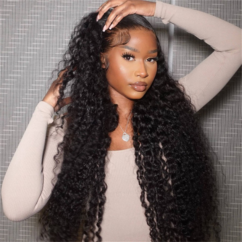 Deep Wave Lace Frontal Human Hair Wig – Natural-Looking with Pre-Plucked Hairline