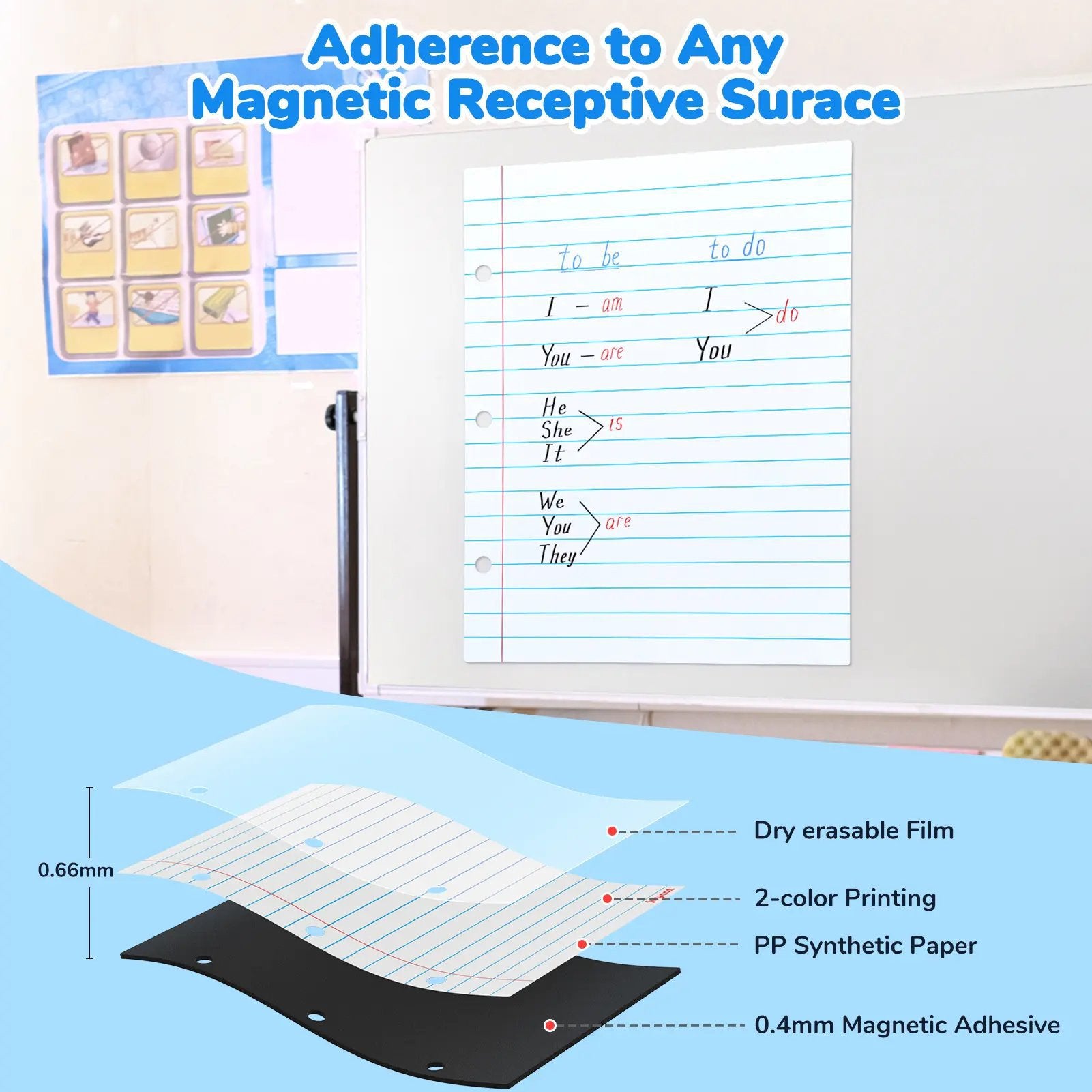 📝✨Giant Magnetic Lined Paper Whiteboard 28” x 22”