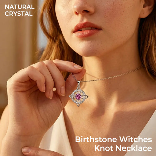 Mystical Birthstone Witches Knot Necklace – 🔮💞Protect Your Loved Ones
