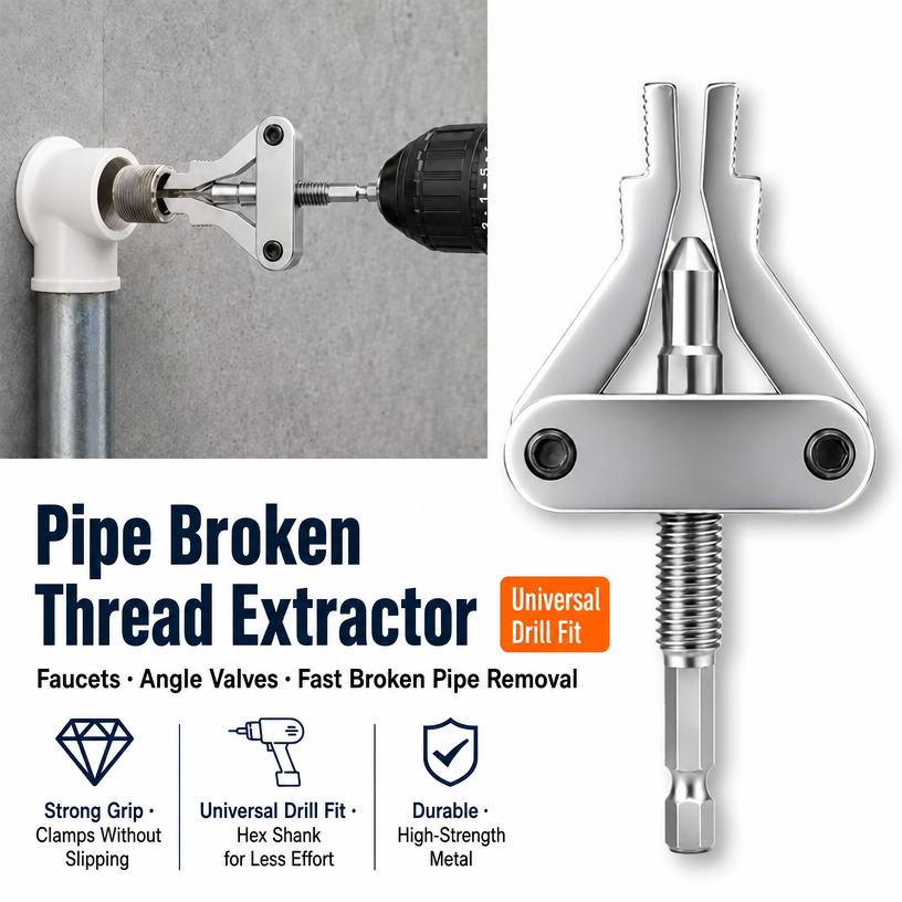 Drill-Powered Pipe & Thread Removal Tool
