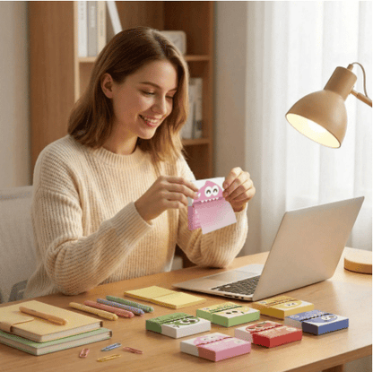 Cute Fruit Monster Pop-Up Sticky Notes