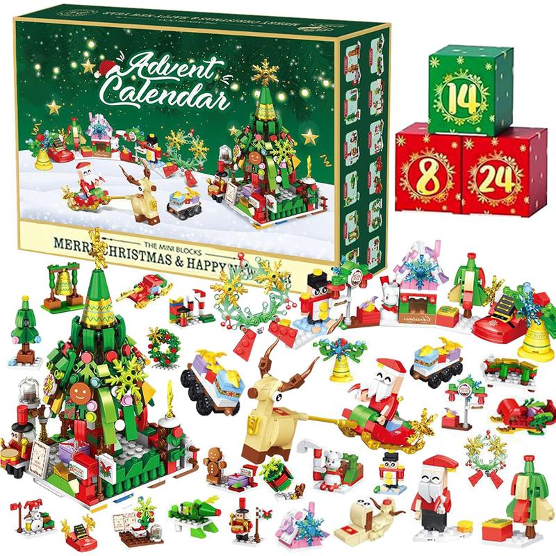 🔥LAST DAY 50% OFF - 🎅 24-Day Christmas Building Block Calendar – Holiday Countdown Toy with Daily Surprise Bricks