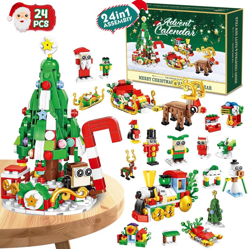🔥LAST DAY 50% OFF - 🎅 24-Day Christmas Building Block Calendar – Holiday Countdown Toy with Daily Surprise Bricks