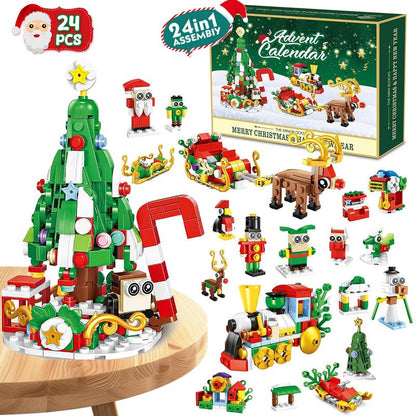 🔥LAST DAY 50% OFF - 🎅 24-Day Christmas Building Block Calendar – Holiday Countdown Toy with Daily Surprise Bricks