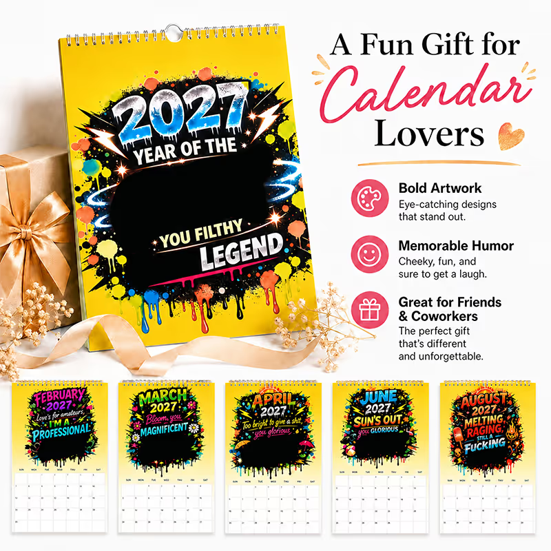 💥Early Bird Sale —🎁2027 Year of the  Wall Calendar – Bold Graffiti Humor Calendar📆🌟