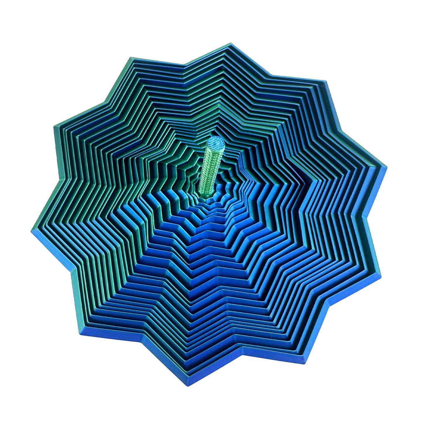 3D Printed Expanded Sensory Fidget Star - Sensory Fidget Star with Handle, Colorful Whirling Spiral Design