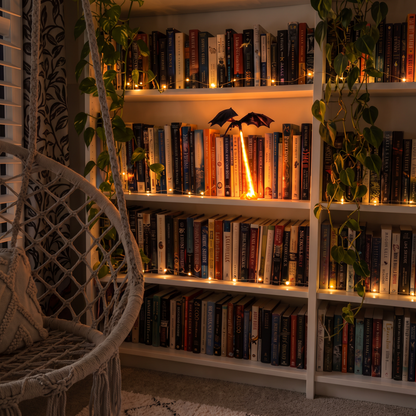 🐉🔥 Dragon Flame Book Nook – Bring a Magical Dragon’s Fire to Your Bookshelf ✨📚