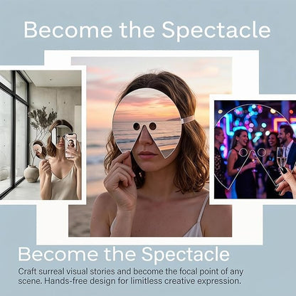 Futuristic Reflective Mirror Mask | Avant-Garde Head-Mounted Photo Prop & Party Headwear